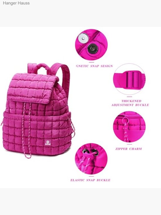 Quilted Lightweight Travel Backpack with Pockets for Gym Hiking